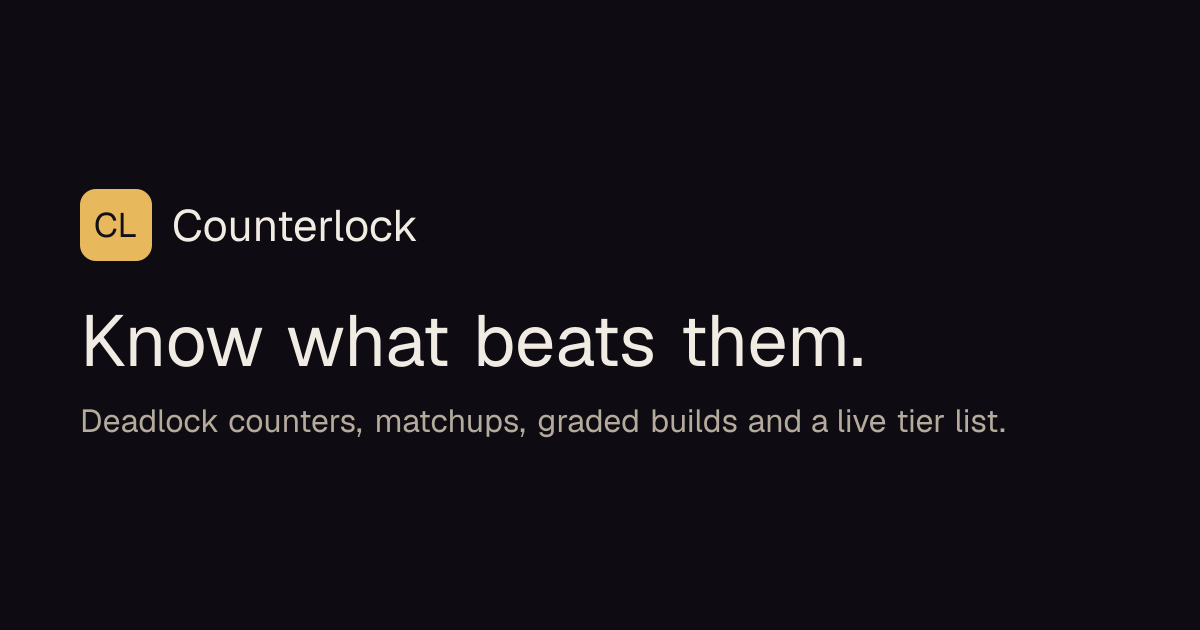 Deadlock Builds: Graded by Real Games | Counterlock